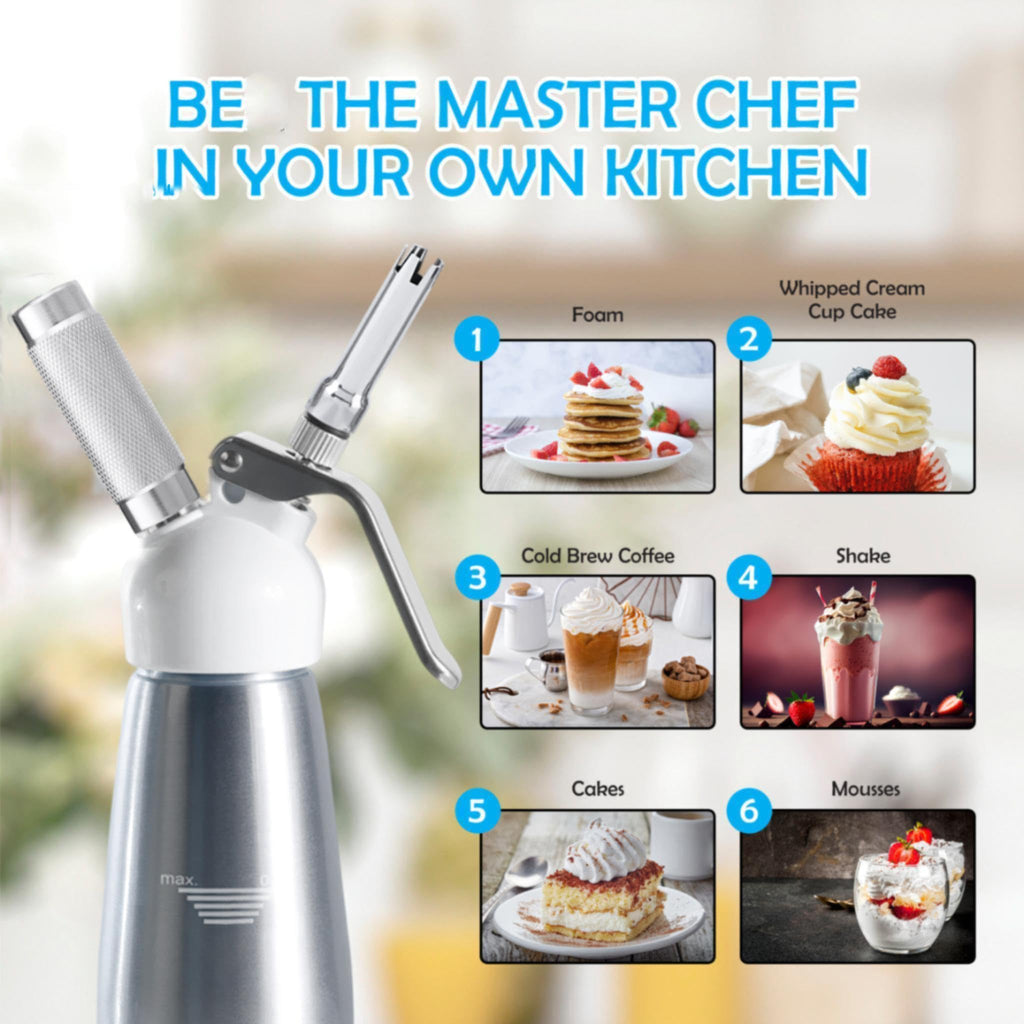 SWISSTON Whipped Cream Dispenser 500ml/1 Pint - Aluminum Cream Whipper & Whipping Siphon for Cold Foam, Coffee & Desserts
